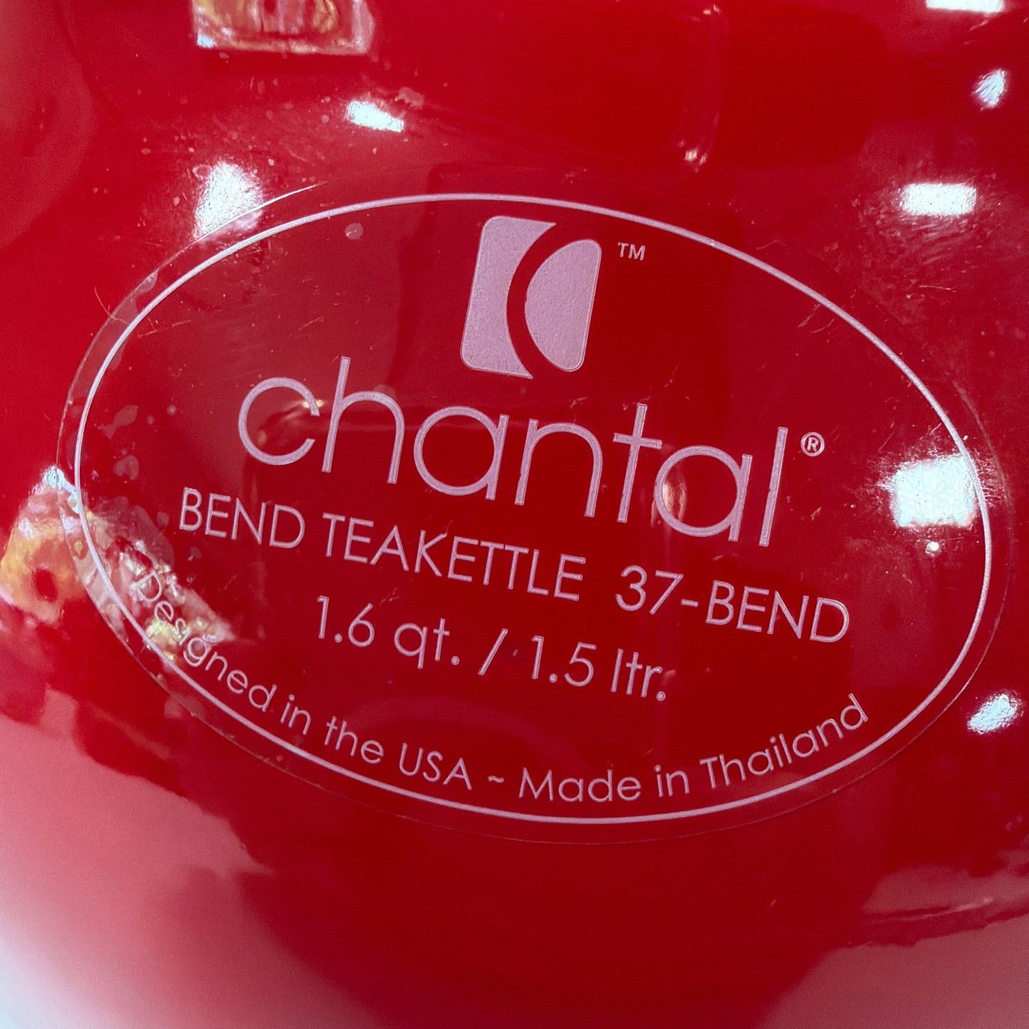 Chantal Bend Teakettle 37-BEND Red 1.6 Qt Whistling Tea Kettle