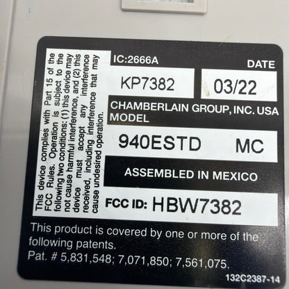 Chamberlain 940ESTD Garage Door Opener Wireless Keypad