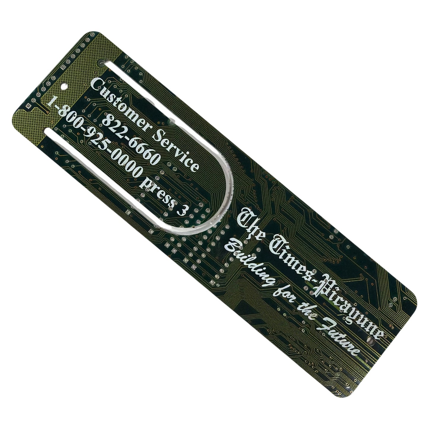 Circuit Board PCB Bookmark Green Gold 6 x 2 Inch