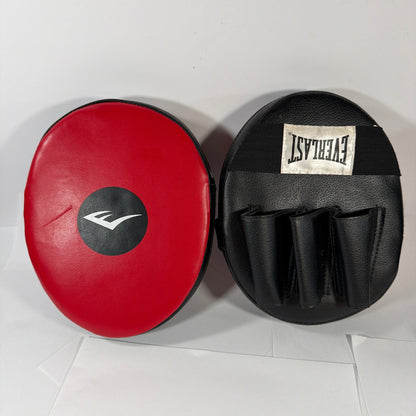 Everlast Boxing Punch Mitts Red Black Focus Pads Pair