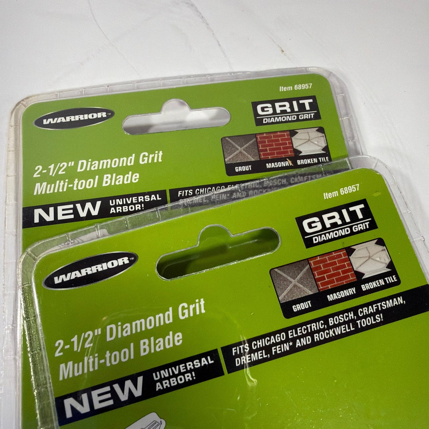 Lot of 2 Warrior GRIT 2-1/2 in Diamond Grit Multi-Tool Blade 68957