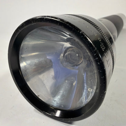 Maglite 4D-Cell Flashlight Black Tested Working With Extra Bulb No Batteries