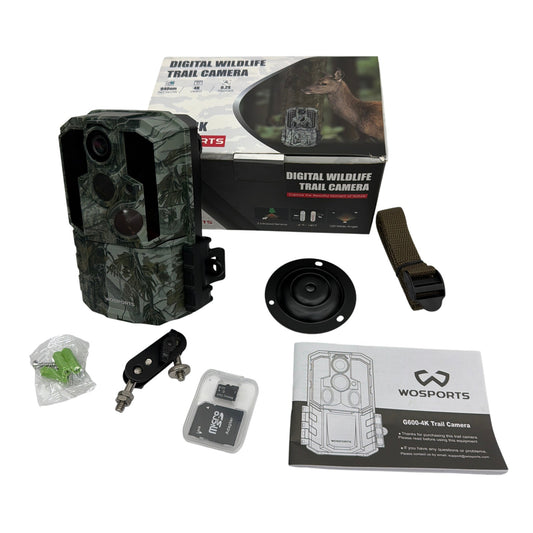 WOSPORTS G600 4K Digital Wildlife Trail Camera Camo with 32GB microSD
