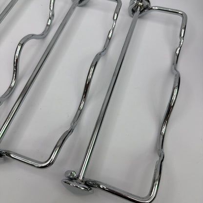 Lot of 4 Chrome Wall-Mounted Guest Towel Holders Approx 13 in