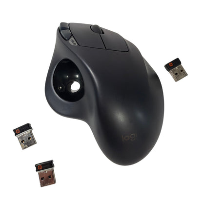 Logitech M570 Wireless Trackball Mouse with 3 Unifying Receivers No Ball