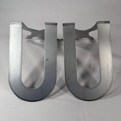 Metal Stick Figure Bookends Pair 7 Inch Tall Silver