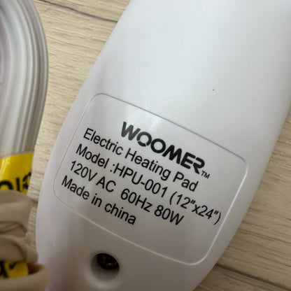 Woomer HPU-001 Electric Heating Pad 12 x 24 Pink Plush Tested