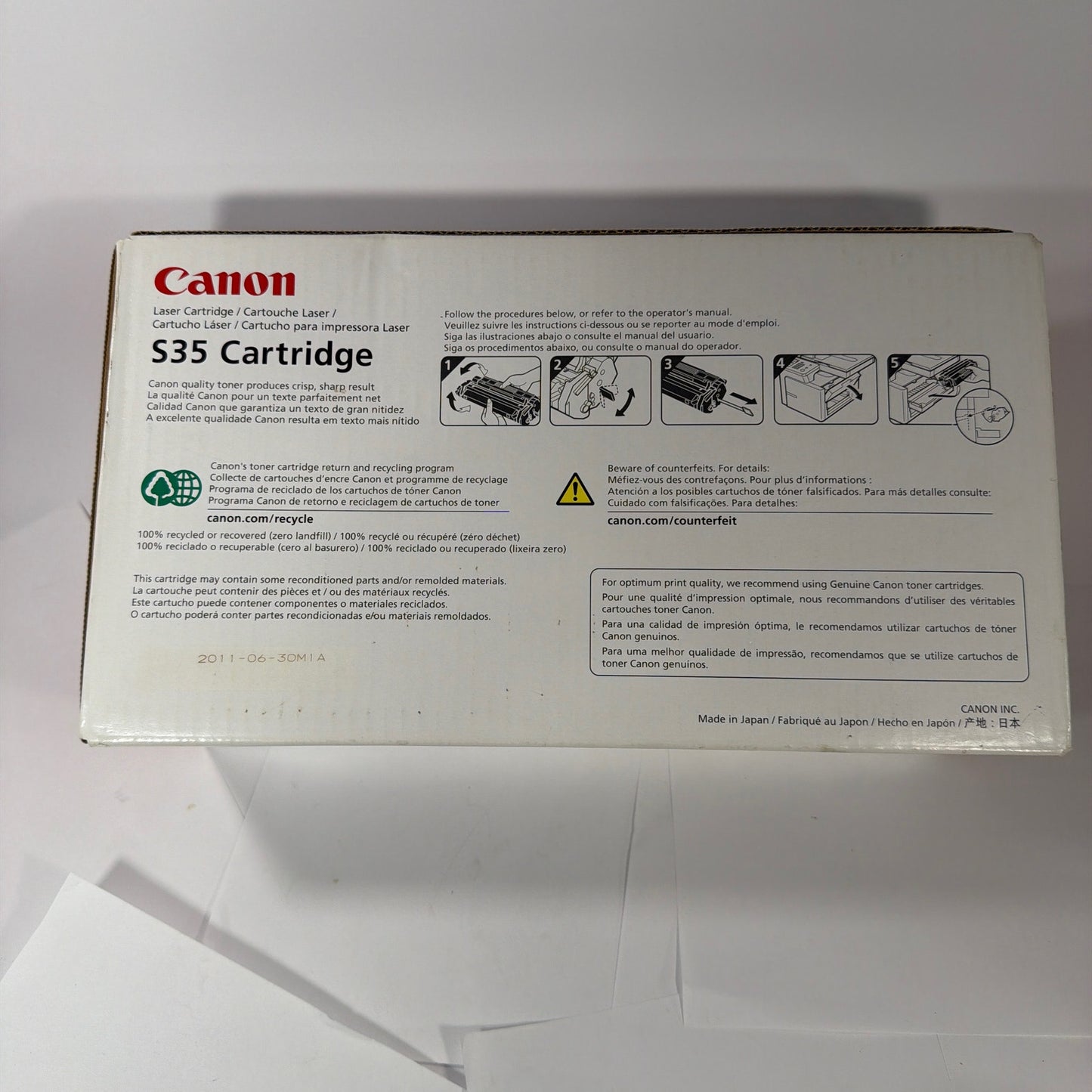 Canon S35 Monochrome Laser Toner Cartridge 7833A001AA for imageCLASS D300 Faxph