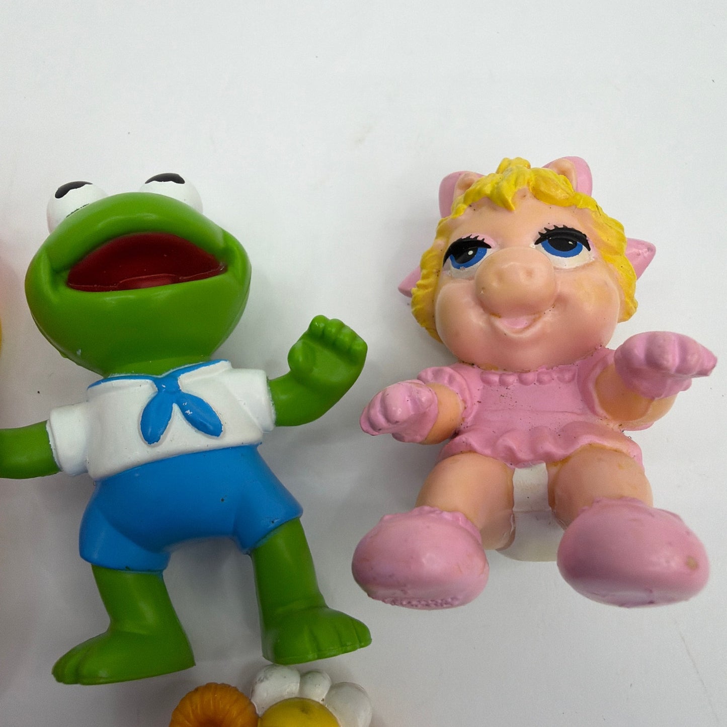 Vintage 1986 McDonald's Muppet Babies Toys Lot of 4 Kermit Piggy Fozzie Gonzo