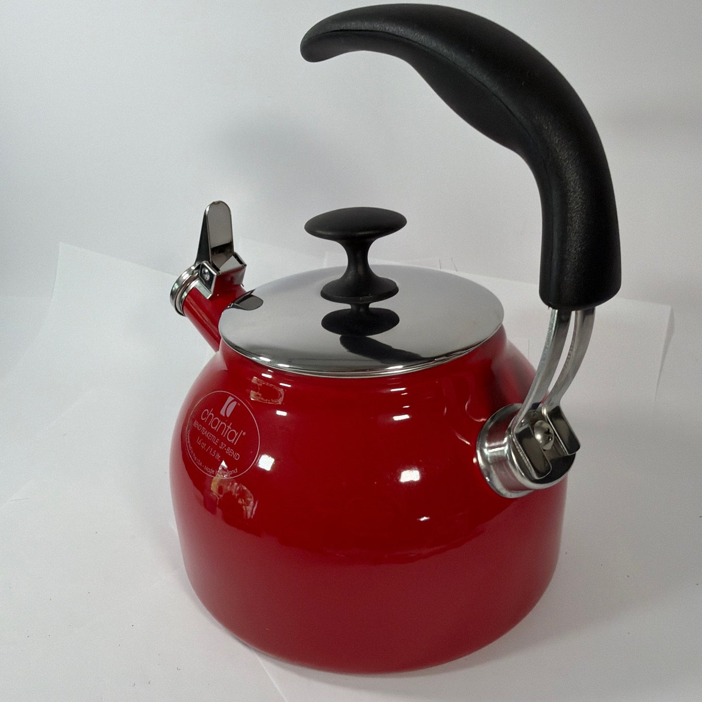 Chantal Bend Teakettle 37-BEND Red 1.6 Qt Whistling Tea Kettle