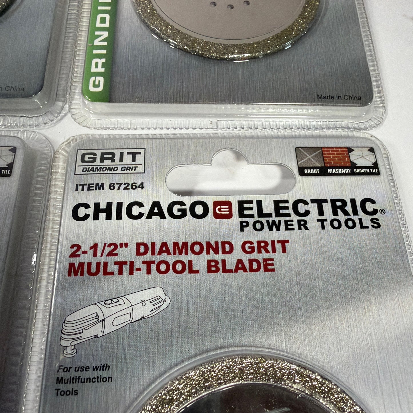 Lot of 6 Chicago Electric 67264 2-1/2 Diamond Grit Multi-Tool Blades New