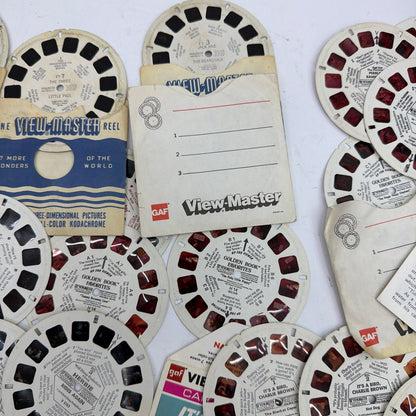 Vintage GAF View-Master Reel Lot Peanuts Charlie Brown, Herbie, Pluto + Sleeves