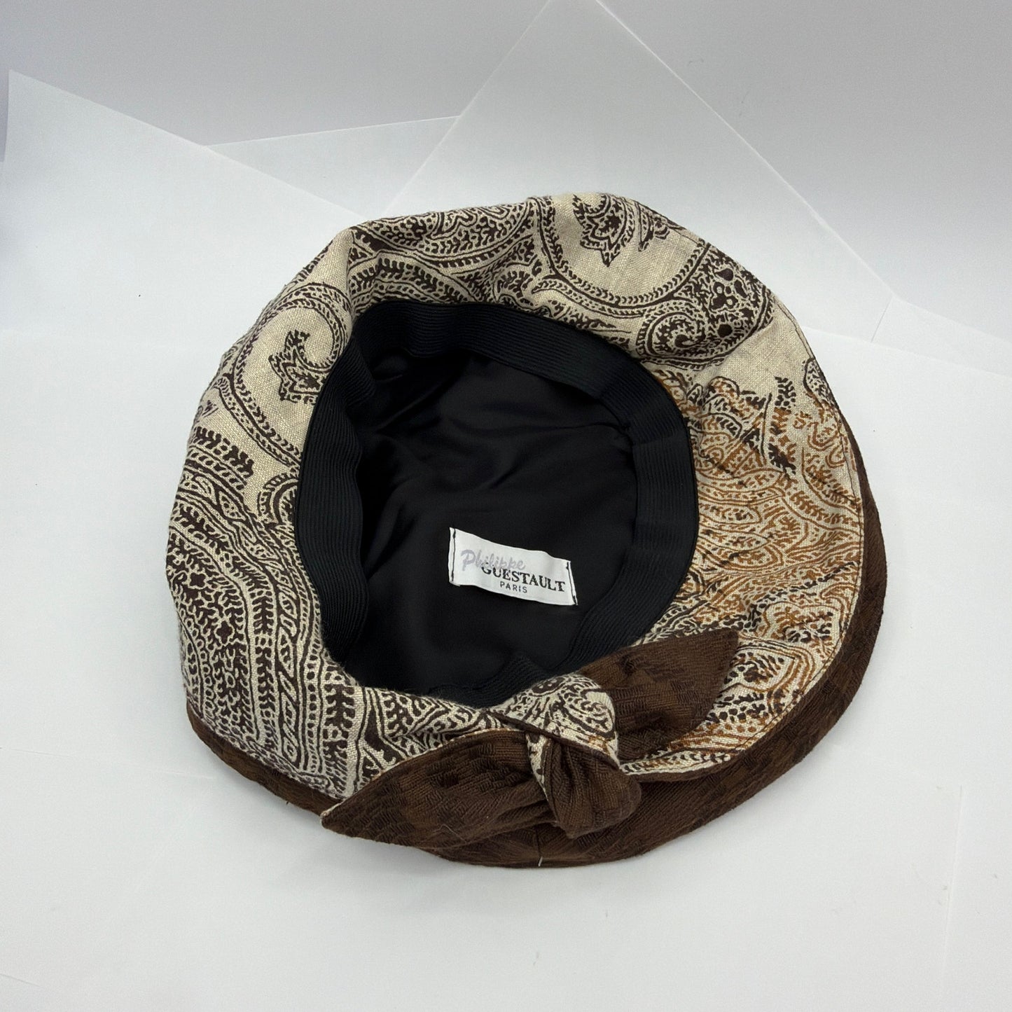 Philippe Guestault Paris Brown Woven Checkerboard Newsboy Baker Boy Cap