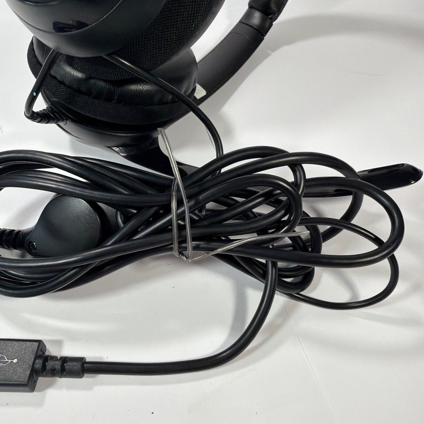 Logitech Logi Black USB Wired Headset with Boom Mic Tested Working