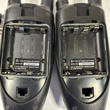 Cobra microTALK PR 4500 Two-Way Radios Walkie Talkies Pair Black Silver