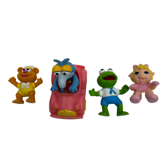 Vintage 1986 McDonald's Muppet Babies Toys Lot of 4 Kermit Piggy Fozzie Gonzo