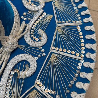 Pigalle XXXXX Blue Sequin Sombrero Hat 23 in Diameter