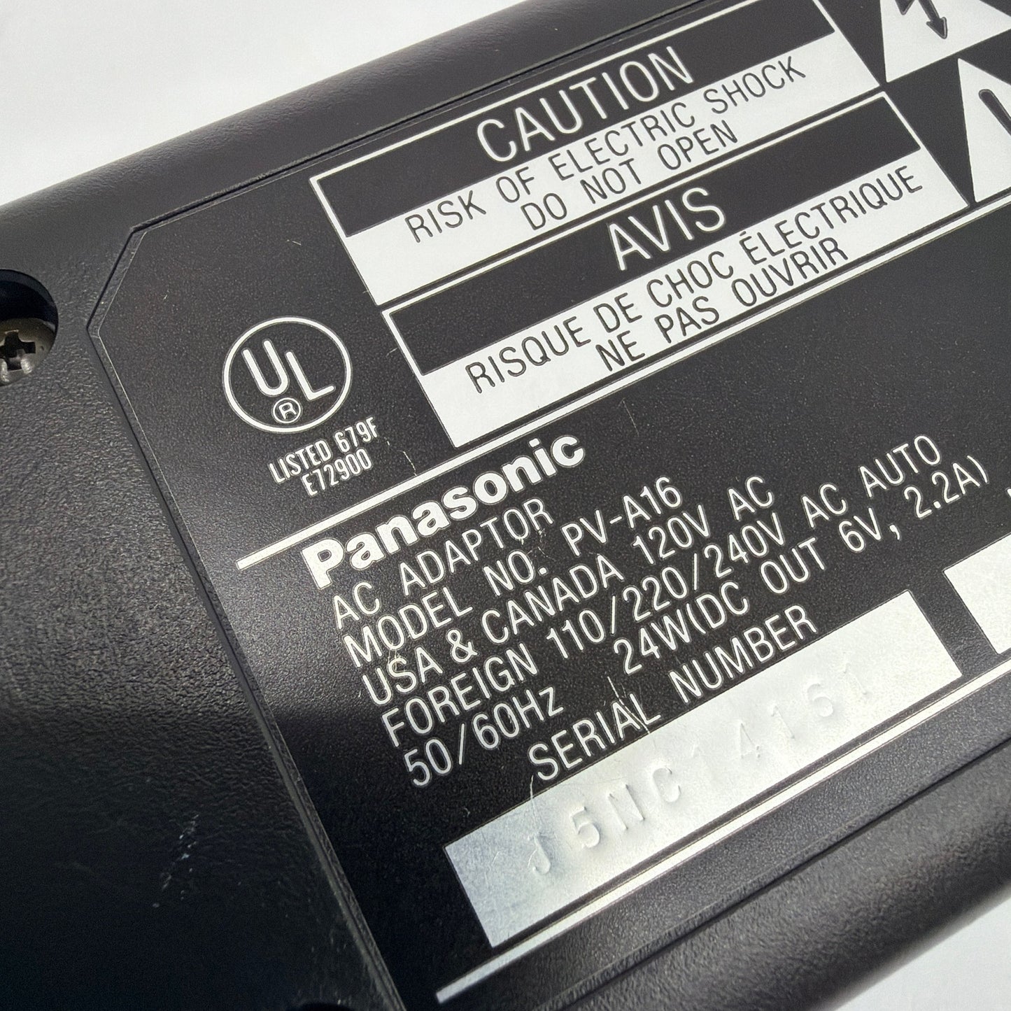 Panasonic PV-A16 Video AC Adapter Battery Charger with Power Cord Tested Working