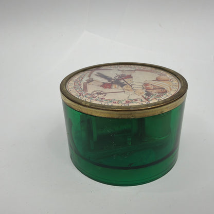 Enesco Lucie Attwell Let It Snow Music Box Green 1990 Taiwan Tested
