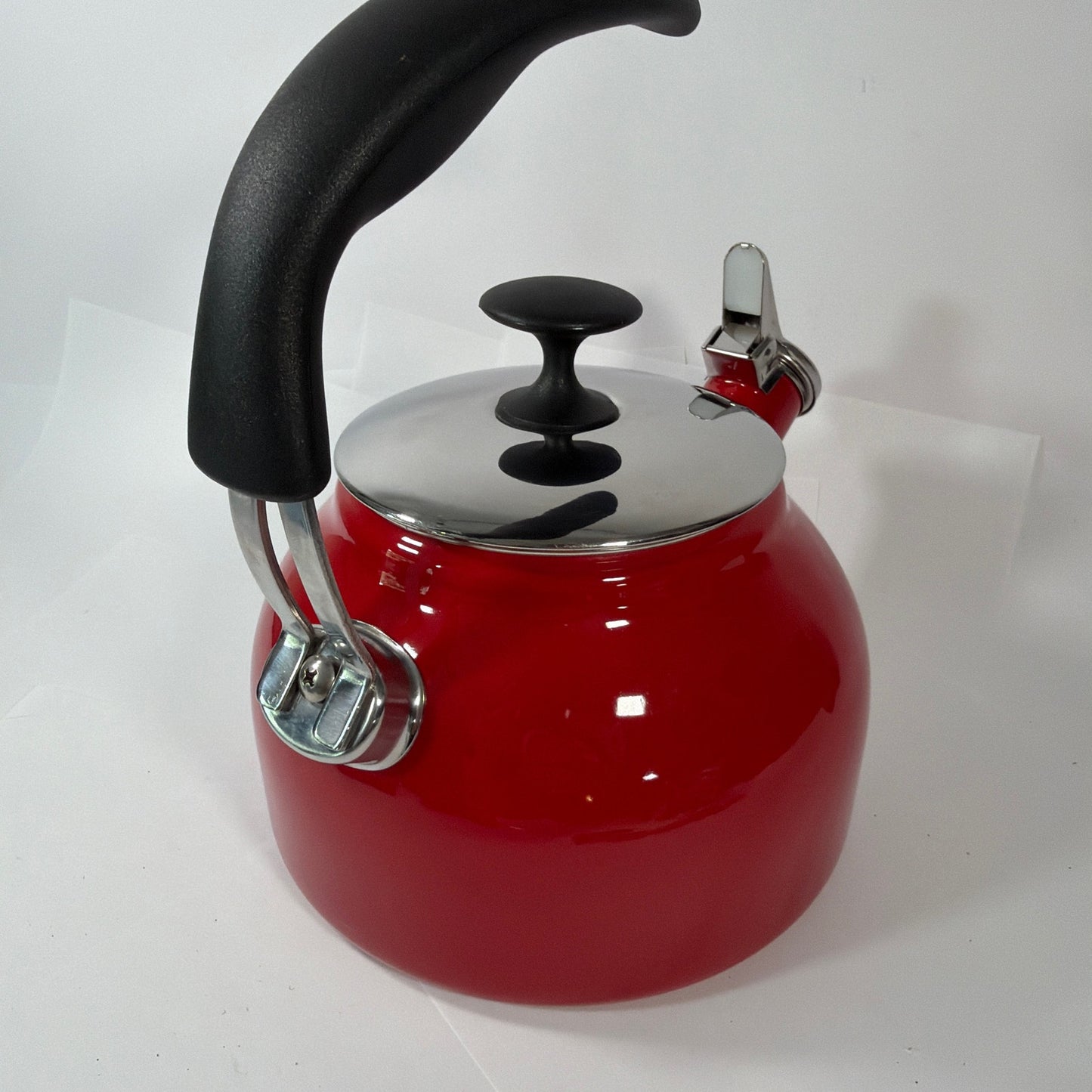 Chantal Bend Teakettle 37-BEND Red 1.6 Qt Whistling Tea Kettle