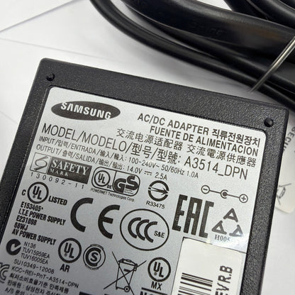 Samsung A3514_DPN 35W 14V 2.5A AC/DC Power Adapter with Power Cord Tested