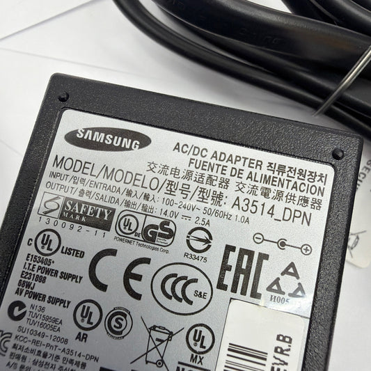 Samsung A3514_DPN 35W 14V 2.5A AC/DC Power Adapter with Power Cord Tested