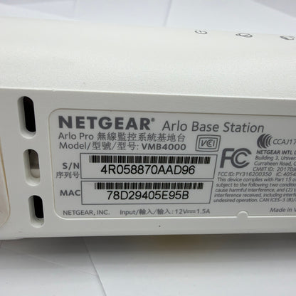 Netgear Arlo Pro VMB4000 Base Station With Power Adapter and Ethernet Cable