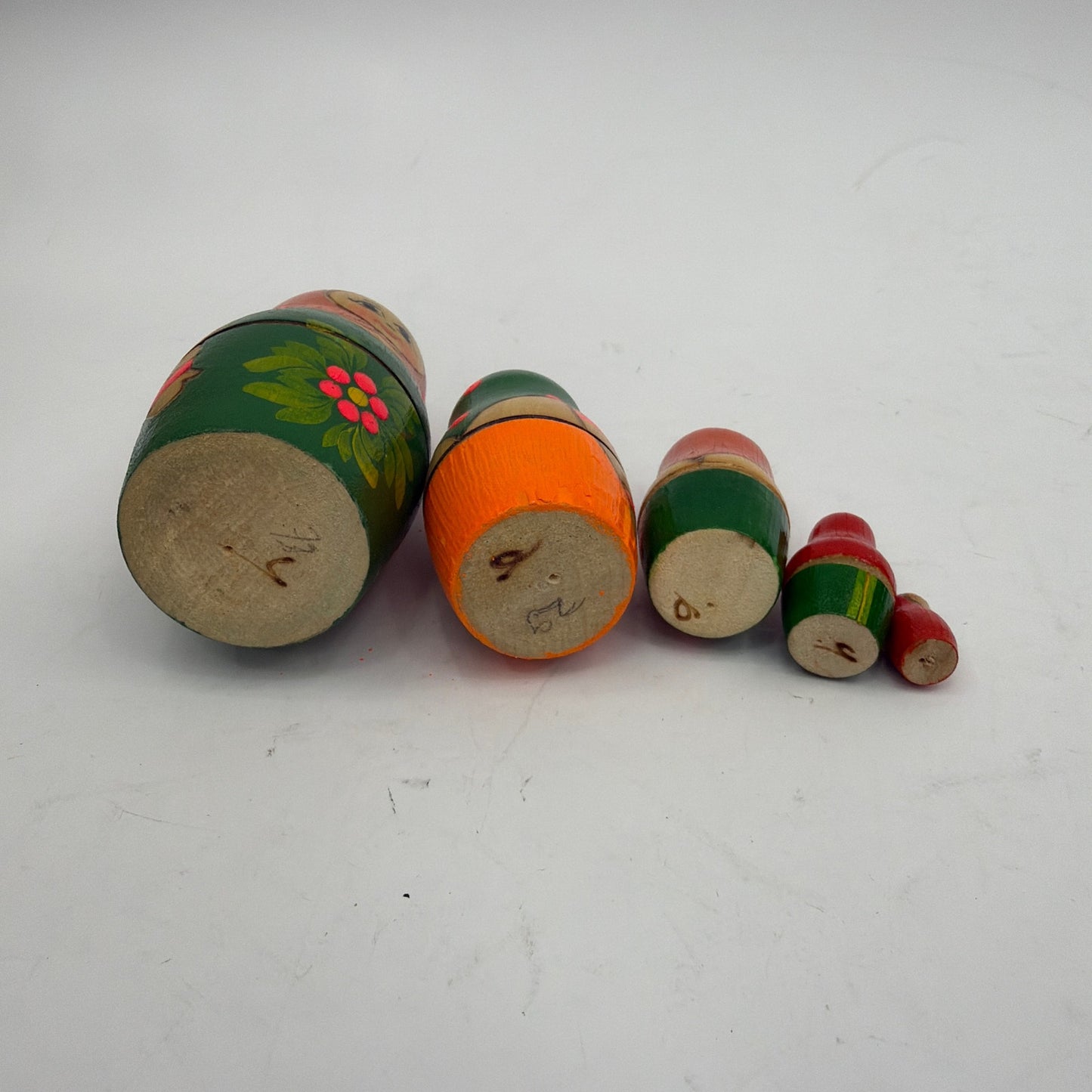 Vintage Russian Matryoshka Nesting Dolls Set of 5 "Alyonka" with Paper Label