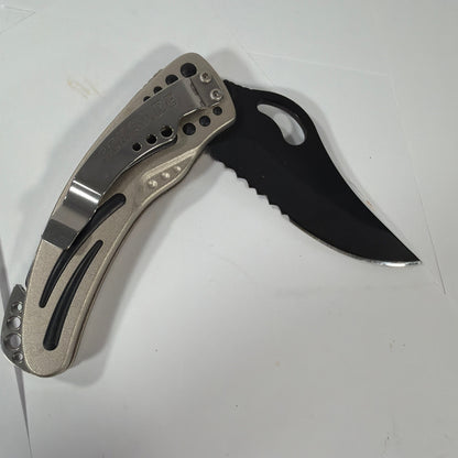 Schrade Aviator Folding Pocket Knife Partially Serrated Black Blade