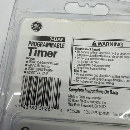GE 7-Day & 24-Hour Programmable Plug-In Timer Lot of 2 Sealed