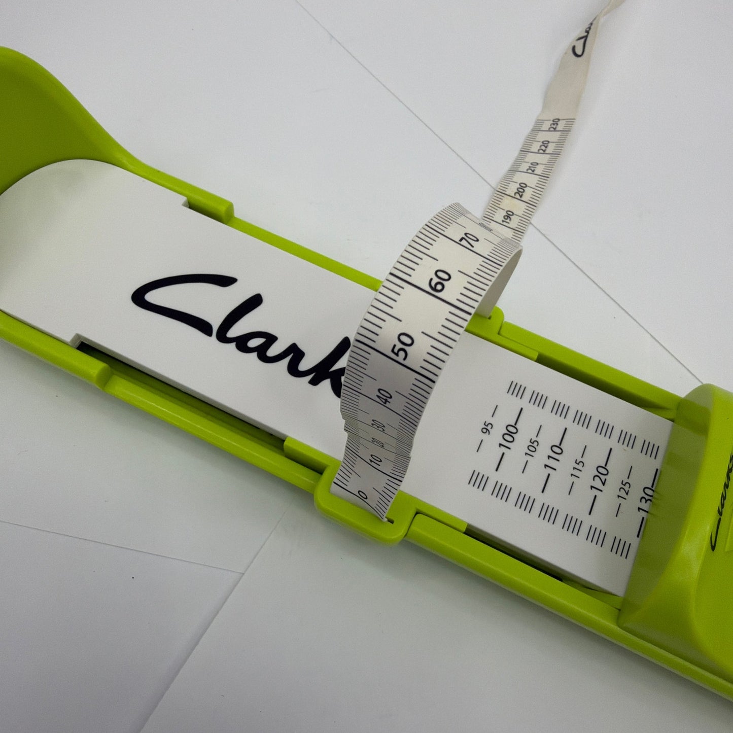 Clarks Children's Toddler Foot Gauge White Green Shoe Size Measuring Tool