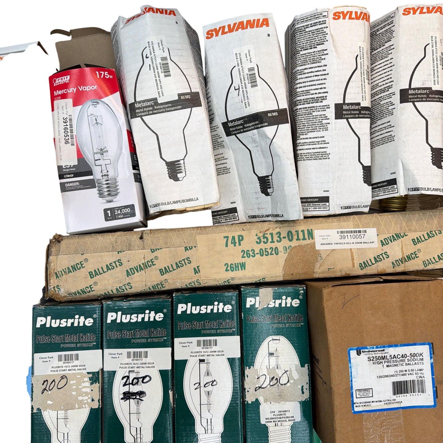 Large Mixed Lot HID / HPS / Metal Halide & Halogen Lamps + Ballasts – School Sur