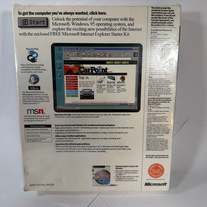 Microsoft Windows 95 Upgrade 3.5-Inch Floppy Big Box Sealed Part No. 94258