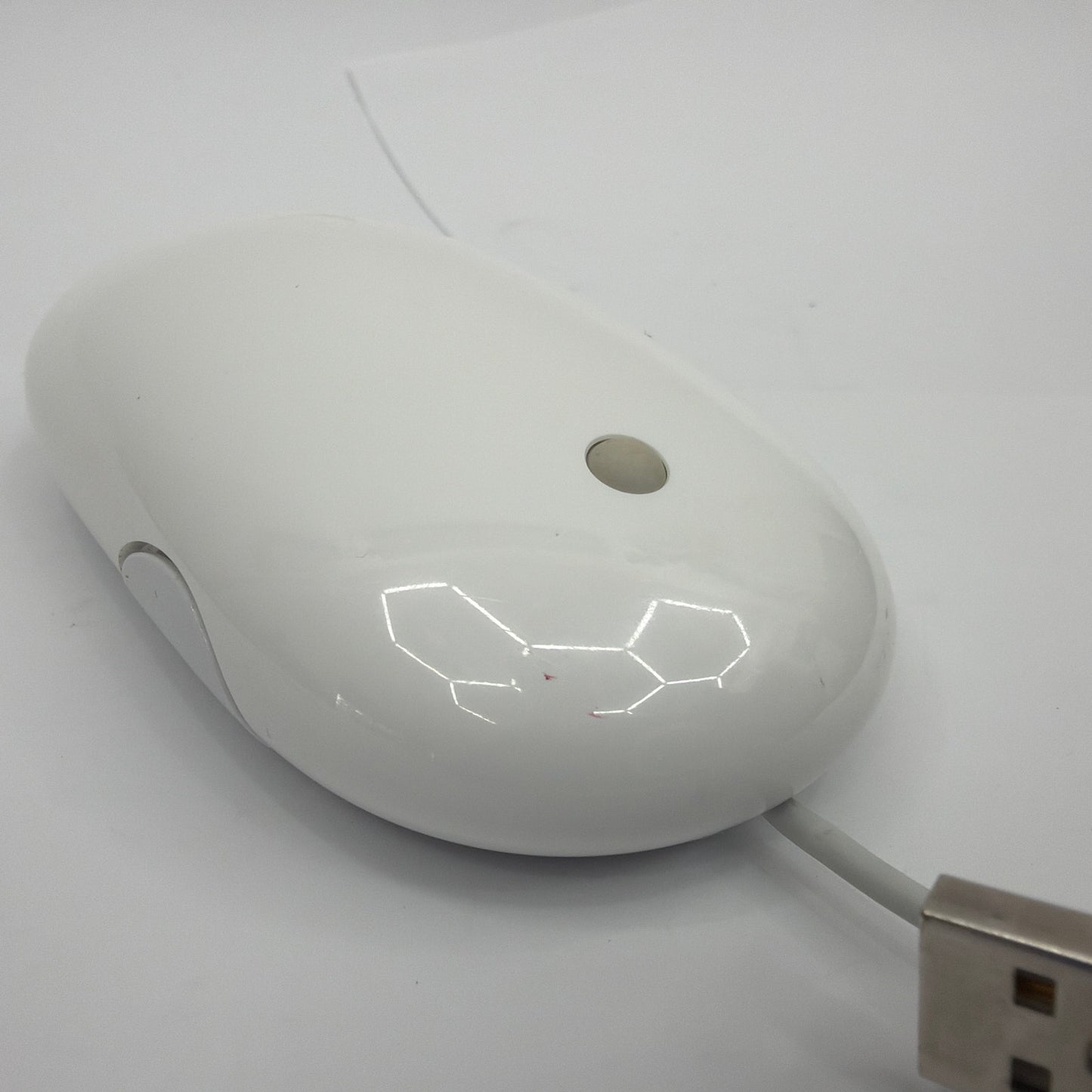 Apple Mighty Mouse A1152 Wired USB Mouse White Tested Working