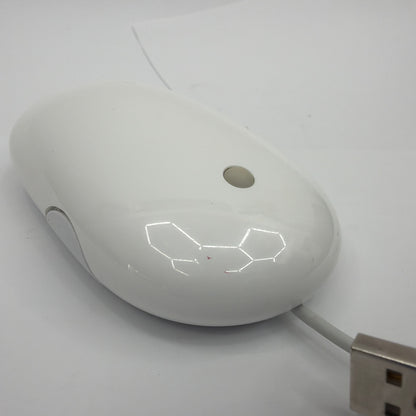 Apple Mighty Mouse A1152 Wired USB Mouse White Tested Working