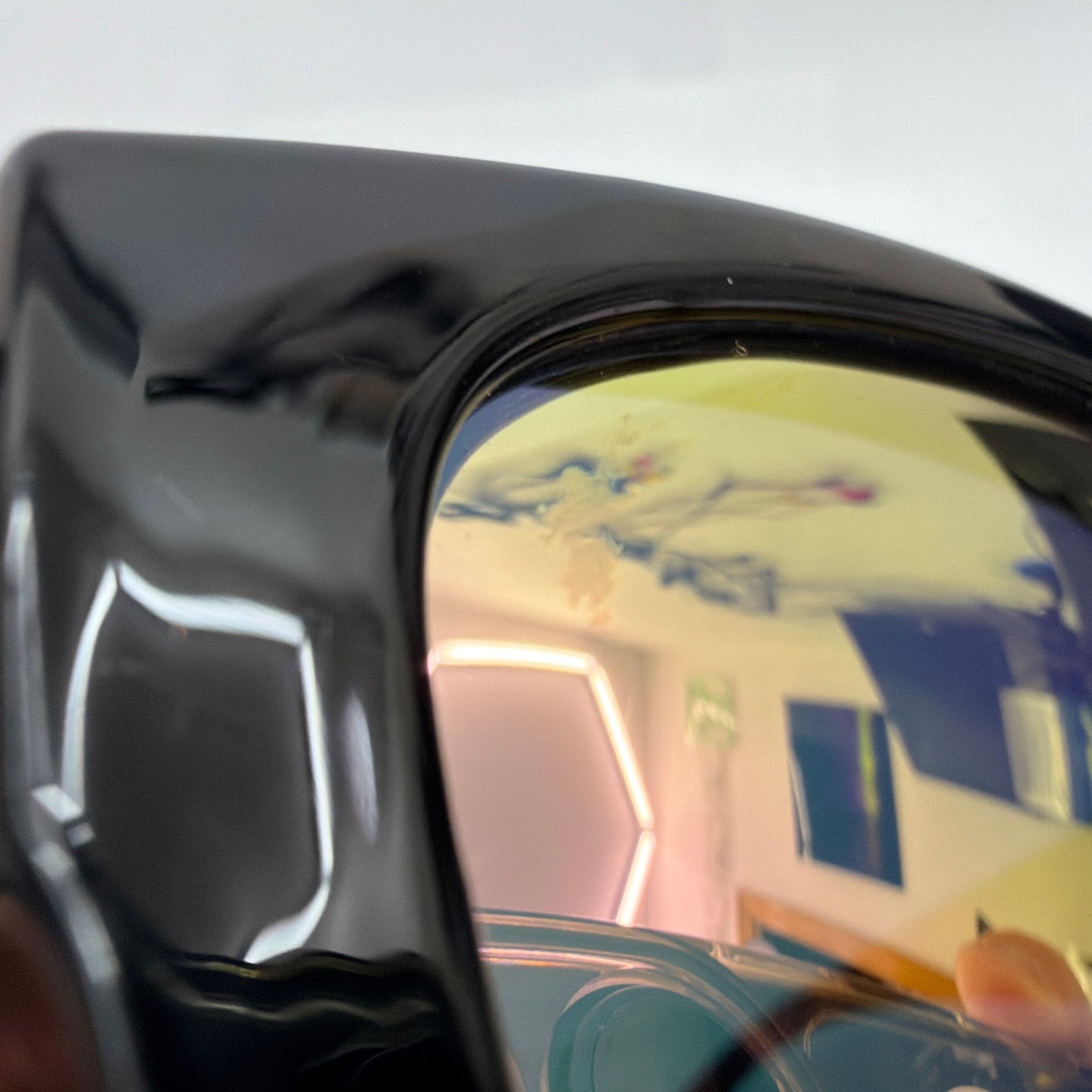MYLIIA Black Oversized Square Mirrored Sunglasses