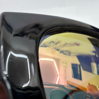 MYLIIA Black Oversized Square Mirrored Sunglasses