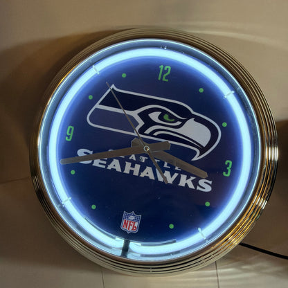 Seattle Seahawks NFL Lighted Neon Wall Clock 15 Inch