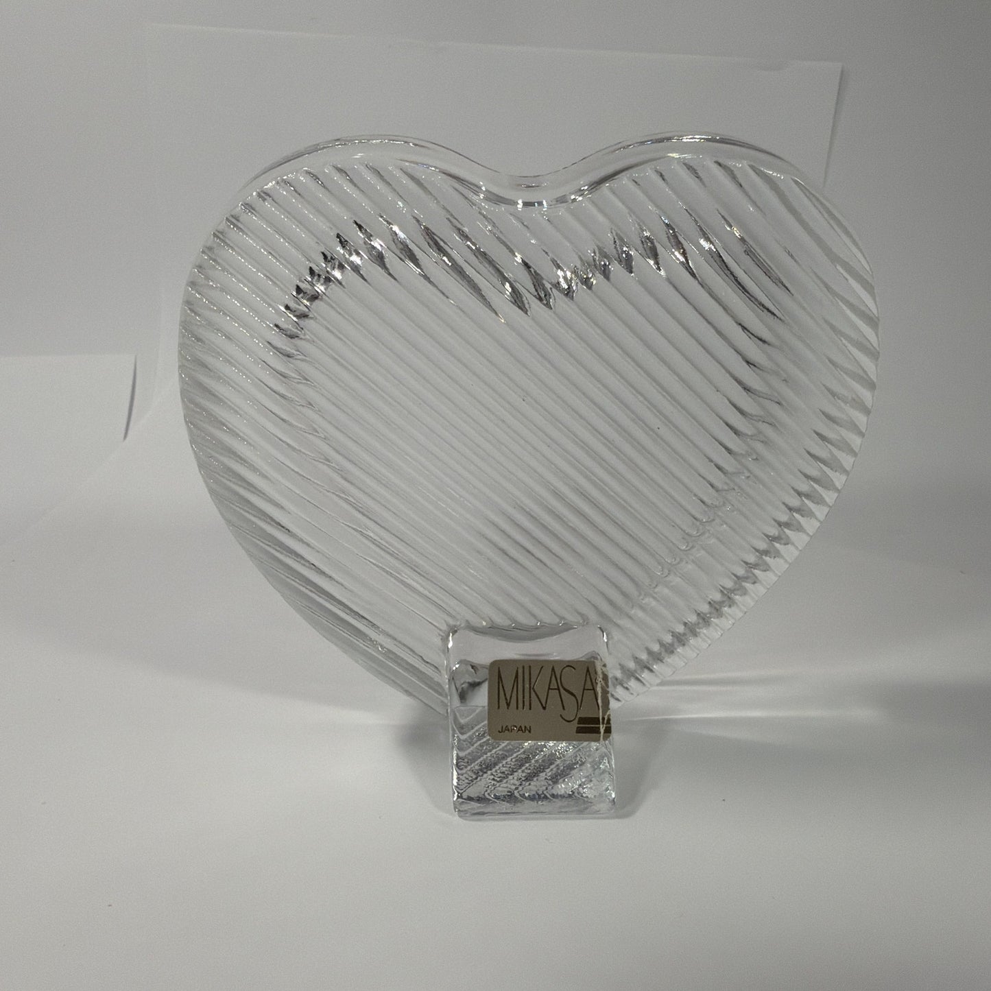 Mikasa Japan Clear Crystal Heart Picture Frame 4 Inch