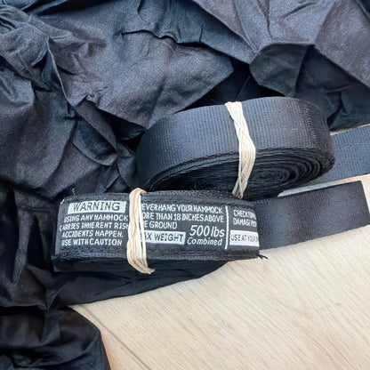 Wise Owl Outfitters DoubleOwl Camping Hammock Black Gray Straps & Carabiners