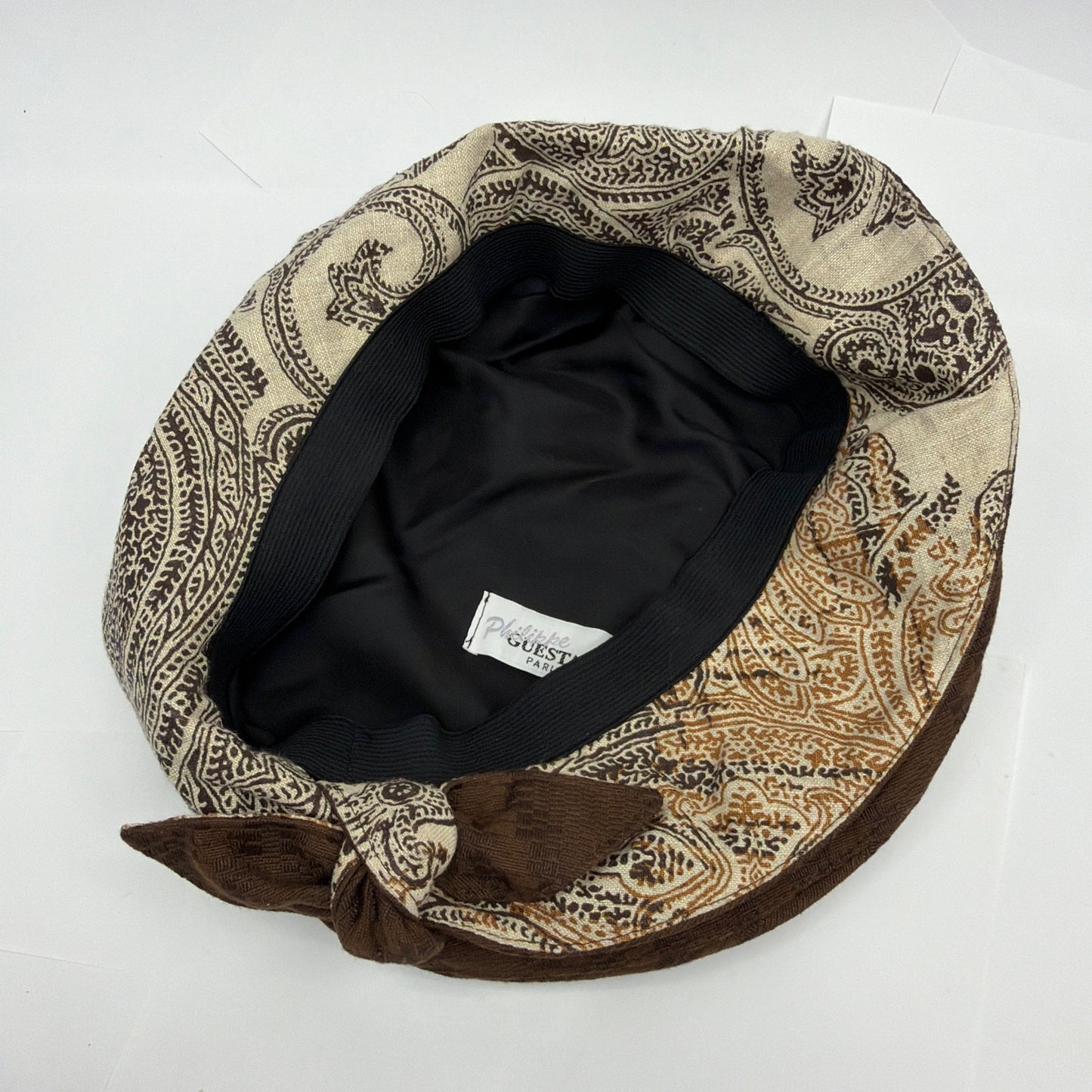 Philippe Guestault Paris Brown Woven Checkerboard Newsboy Baker Boy Cap