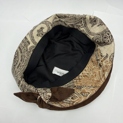 Philippe Guestault Paris Brown Woven Checkerboard Newsboy Baker Boy Cap