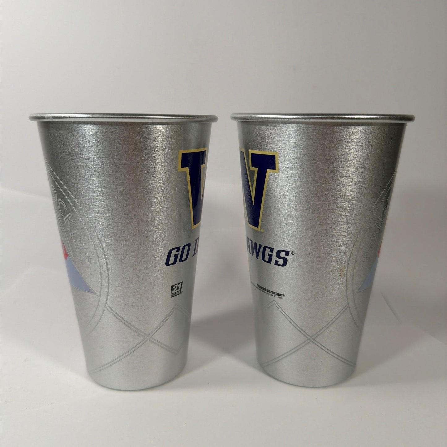 Coors Light Washington Huskies Aluminum Cups Set of 2 2019