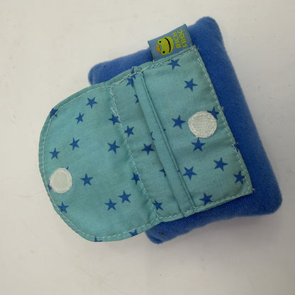 Rich Frog Blue Plush Coin Purse Pouch Moon & Stars Approx 4 x 3 x 2 in