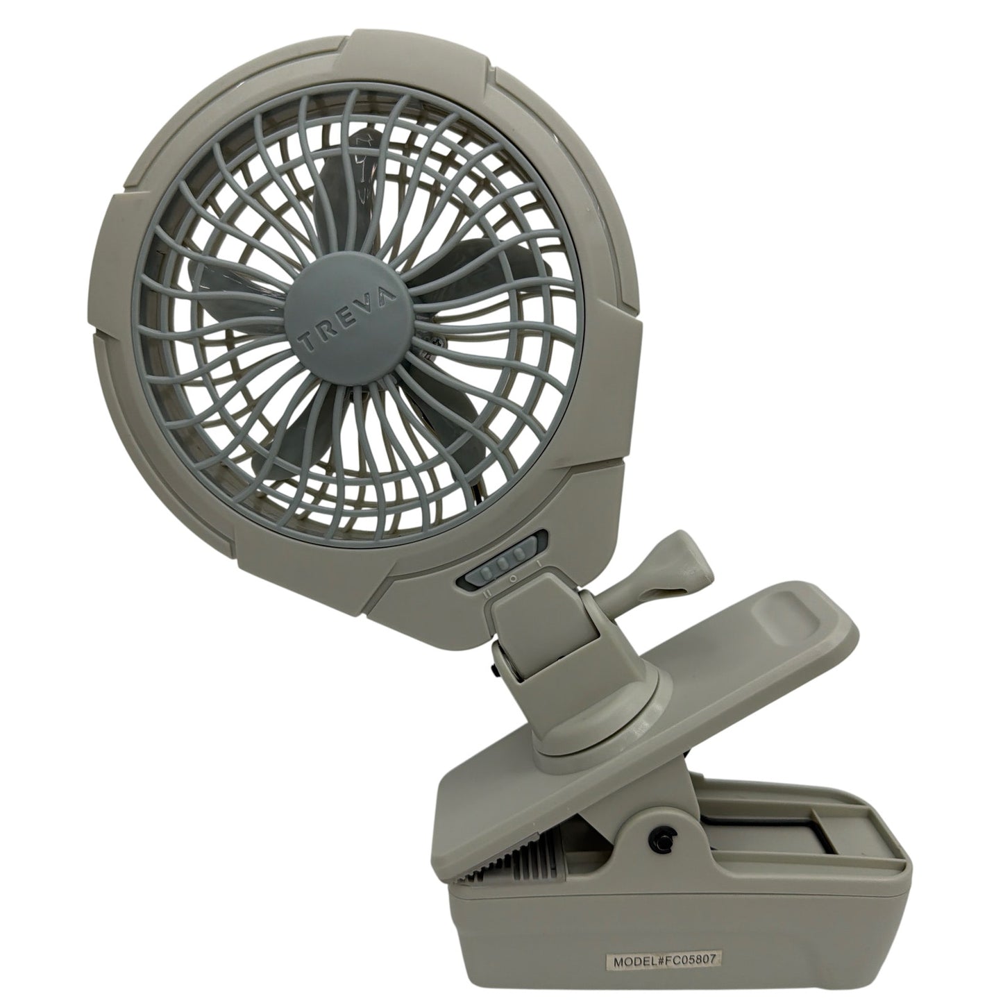 Treva FC05807 Battery Powered Clip-On Fan Gray Tested Working