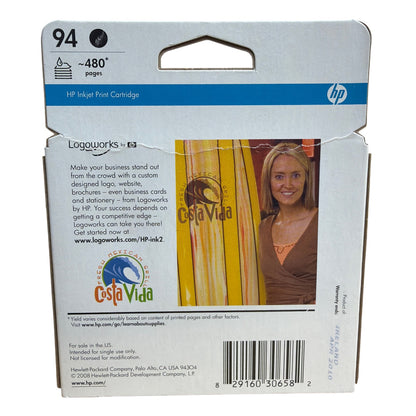 HP 94 Black Ink Cartridge C8765WN Option 140 – Genuine HP – Expired