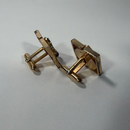 Swank Horse Head Mother of Pearl Gold-Tone Cufflinks Pair