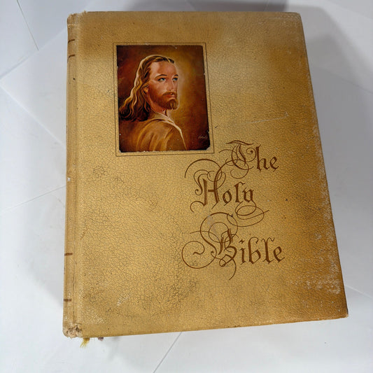 Vintage Golden Rule Edition Holy Bible Tan Cover