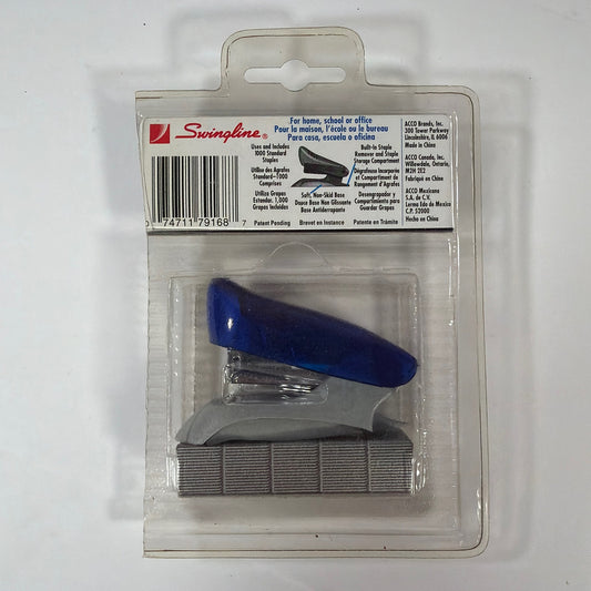 Swingline WORX Personal Stapler 79168 Blue Gray With Staples