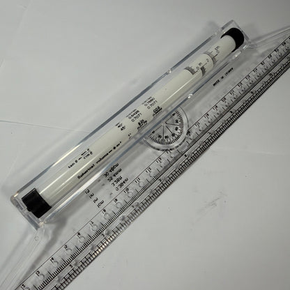 30cm Clear Drafting Ruler with Protractor and Formula Tube Made in Taiwan